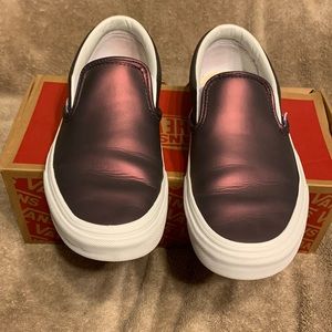 Vans Classic Slip on (Muted Metallic) Red / Gold